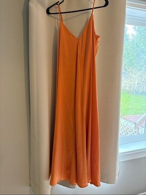 Orange H&M Silky Dress Small